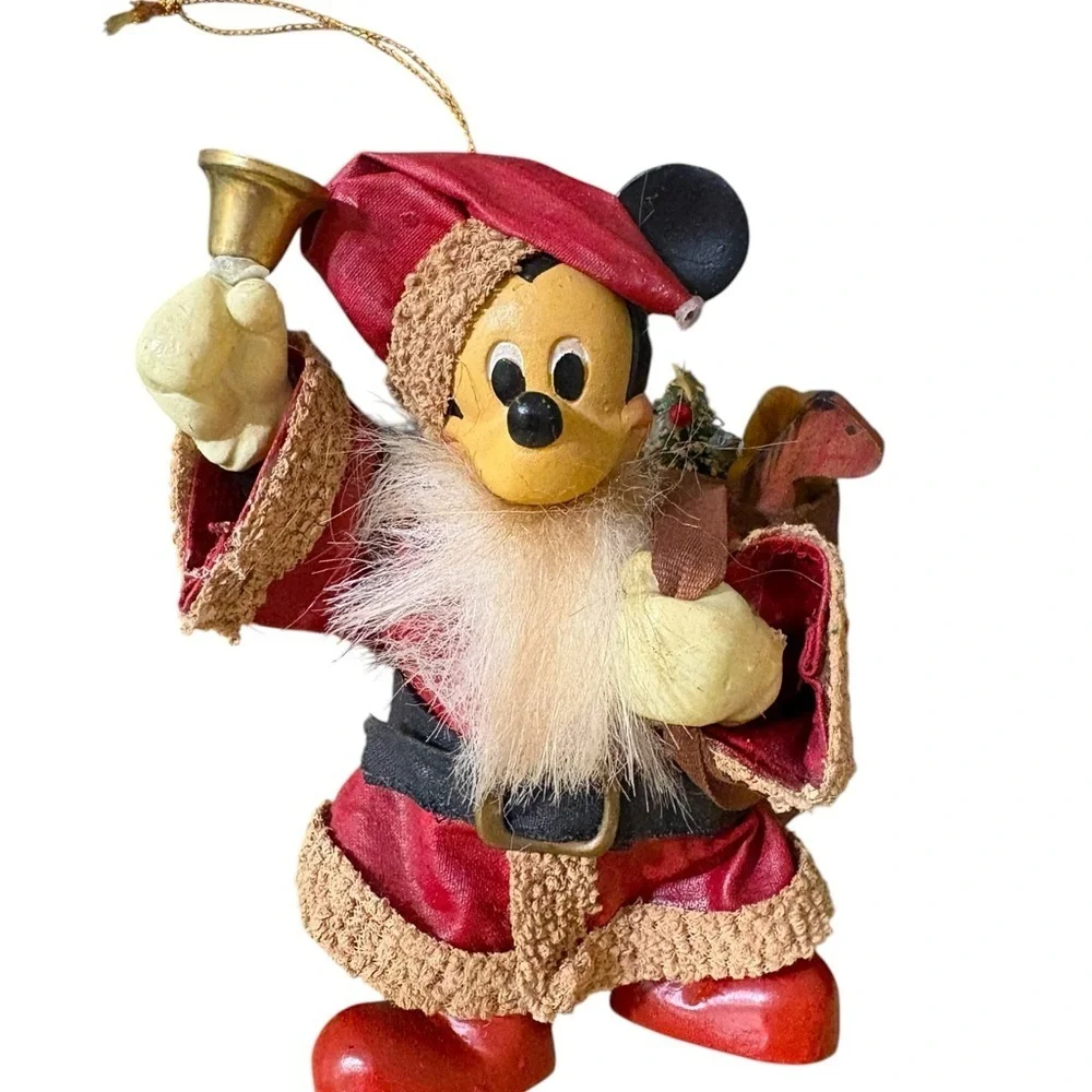 Santa Mickey Mouse Ornament Made in Taiwan Vintage 80’s Disney